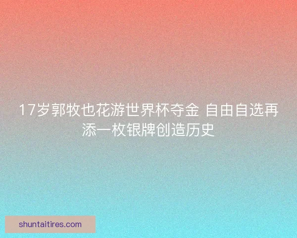 17岁郭牧也花游世界杯夺金 自由自选再添一枚银牌创造历史