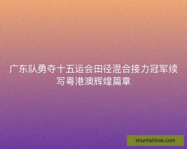 广东队勇夺十五运会田径混合接力冠军续写粤港澳辉煌篇章
